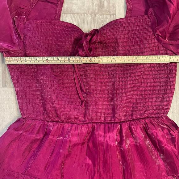 Heart & Heels fuchsia shocked mini dress with a sweetheart neckline size medium - Picture 6 of 16